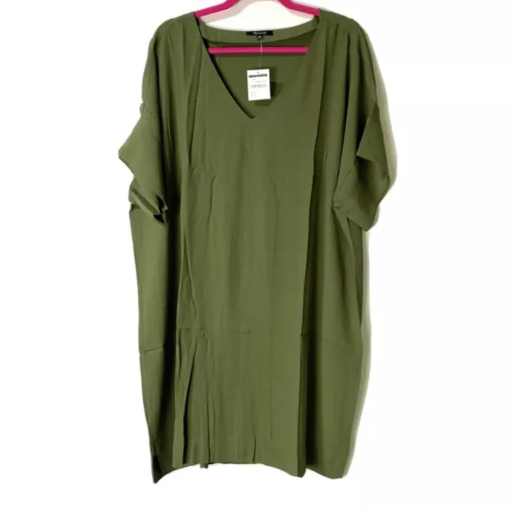 MADEWELL Short Sleeve Olive T-Shirt Dress S 2X NWT